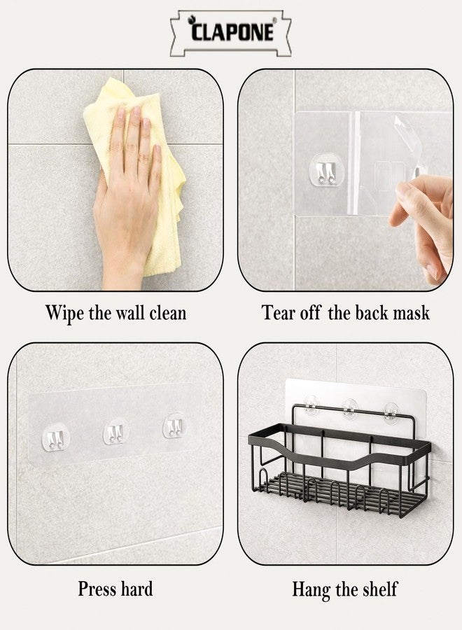 CLAPONE Stainless Steel Bath Organizers With Large Capacity Organizer Combo Racks and Shelves for Wall Stand for Bathroom Without Drill Soap Holder with Tooth Brush Holder Bathroom Accessories (Pack of 5) - Image 4